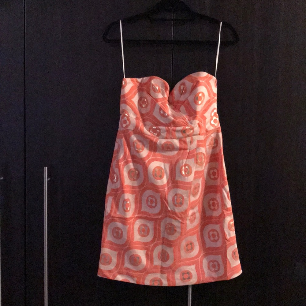 Tibi New York Strapless Dress Metallic accents 6